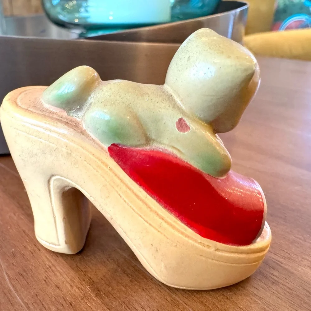 Vintage Cat on a Shoe Pencil Sharpener